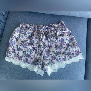 Zara Multicolor Floral Summer Silky Shorts